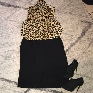 LOFT | black pencil skirt size 10